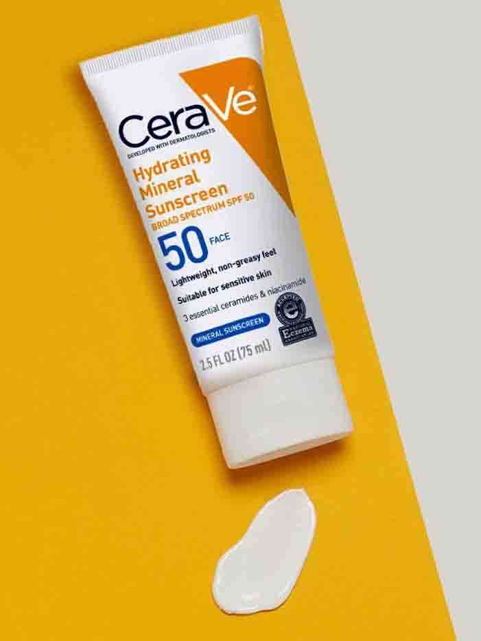 کرم ضد آفتاب بی رنگ مینرال سراوی CeraVe spf50